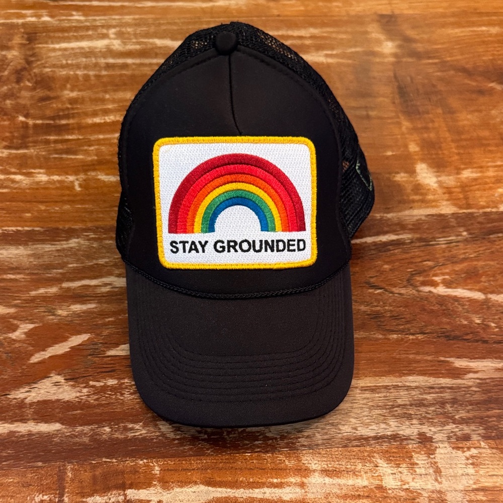 Aviator Nation Black Cap with Rainbow Patch
